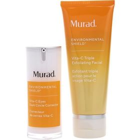Murad by Murad The Glow Clinic Set: Vita-C Triple Exfoliating Facial 2.7oz + Vita-C Eyes Dark Circle Corrector 0.5oz --2pcs