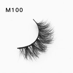 Handgemaakte Mink Wimpers Soft Curl Gevleugelde End Oog Langwerpige Valse Wimpers Dikke Kruis Natuurlijke Fake Lash Nieuwe Makeup Tools Groothand (Color: M100)