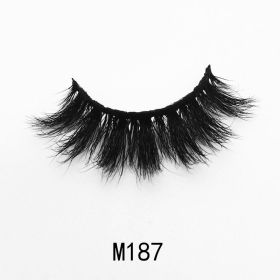 Handgemaakte Mink Wimpers Soft Curl Gevleugelde End Oog Langwerpige Valse Wimpers Dikke Kruis Natuurlijke Fake Lash Nieuwe Makeup Tools Groothand (Color: M187)