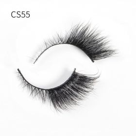 Handgemaakte Mink Wimpers Soft Curl Gevleugelde End Oog Langwerpige Valse Wimpers Dikke Kruis Natuurlijke Fake Lash Nieuwe Makeup Tools Groothand (Color: CS55)