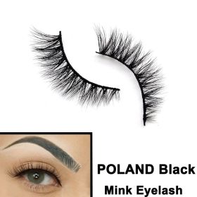 2022 Nieuwe 3D Nertsen Valse Wimpers Handgemaakte Natuurlijke Bruine Fake Mink Wimpers Dikke Lange Zwarte Lash Makeup Tools Voor Wimpers extensio (Color: POLAND Black)