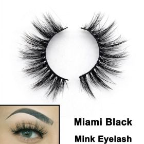 2022 Nieuwe 3D Nertsen Valse Wimpers Handgemaakte Natuurlijke Bruine Fake Mink Wimpers Dikke Lange Zwarte Lash Makeup Tools Voor Wimpers extensio (Color: MIAMI Black)