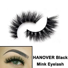 2022 Nieuwe 3D Nertsen Valse Wimpers Handgemaakte Natuurlijke Bruine Fake Mink Wimpers Dikke Lange Zwarte Lash Makeup Tools Voor Wimpers extensio (Color: HANOVER Black)