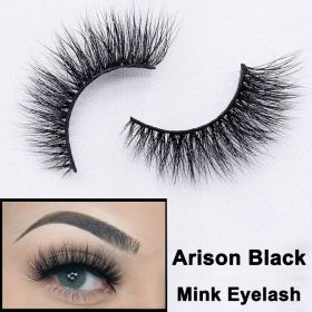 2022 Nieuwe 3D Nertsen Valse Wimpers Handgemaakte Natuurlijke Bruine Fake Mink Wimpers Dikke Lange Zwarte Lash Makeup Tools Voor Wimpers extensio (Color: ARISON Black)