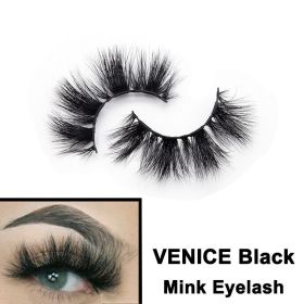 2022 Nieuwe 3D Nertsen Valse Wimpers Handgemaakte Natuurlijke Bruine Fake Mink Wimpers Dikke Lange Zwarte Lash Makeup Tools Voor Wimpers extensio (Color: VENICE Black)