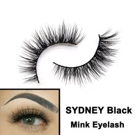 2022 Nieuwe 3D Nertsen Valse Wimpers Handgemaakte Natuurlijke Bruine Fake Mink Wimpers Dikke Lange Zwarte Lash Makeup Tools Voor Wimpers extensio (Color: SYDNEY Black)