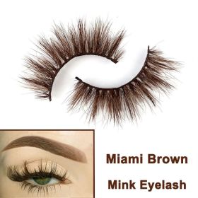 2022 Nieuwe 3D Nertsen Valse Wimpers Handgemaakte Natuurlijke Bruine Fake Mink Wimpers Dikke Lange Zwarte Lash Makeup Tools Voor Wimpers extensio (Color: Miami Brown)