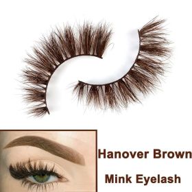 2022 Nieuwe 3D Nertsen Valse Wimpers Handgemaakte Natuurlijke Bruine Fake Mink Wimpers Dikke Lange Zwarte Lash Makeup Tools Voor Wimpers extensio (Color: Hanover Brown)