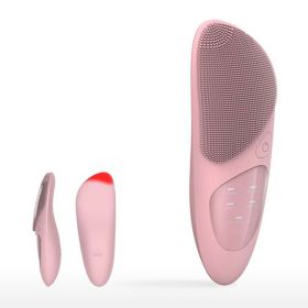 5 Mode Silicone Facial Cleanser (Color: Light Pink)