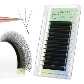 ANNAFRIS 4D YY Shape Eyelash Extension Makeup Mesh Net Cross 2D Y Shape Premade Fans Lash Extension Hand Woven Natural Soft Light Mink False Lash (Length: 9mm, Curl: C)