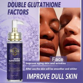 AILKE Whitening Skin Care Set, With Double-Glutathione, Skin Glowing Serum, Black Skin Soap, Skin Barrier Repair Moisturizer (Color: 100ML SERUM)