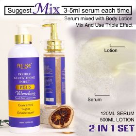 AILKE Skin Naturals Glow and Clean Skin Brightening Face & Body Serum, Lighten Facial Serum, Support Private Customized LOGO (NET WT: Lotion and Seum)
