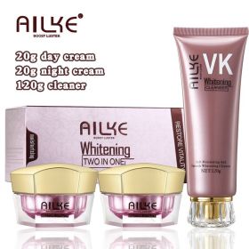 AILKE Lightening Face Cream With Collagen, Hyaluronic Acid, Increase Skin Radiance, Even Toning, Women Facial Moisturizer Set (Color: Cream Cleanser)