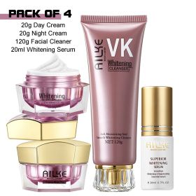 AILKE Lightening Face Cream With Collagen, Hyaluronic Acid, Increase Skin Radiance, Even Toning, Women Facial Moisturizer Set (Color: PACK OF 4)
