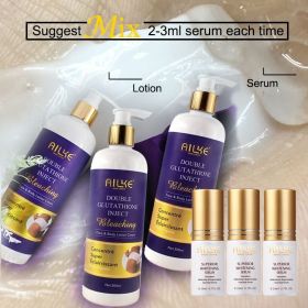 AILKE Brightening Moisturizing Whitening Body Lotion, Suitable For Black & Dark And Brown Skin Care Large Bottle With Pump 500ML (Color: 6 In 1 Set)