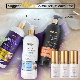 AILKE Brightening Moisturizing Whitening Body Lotion, Suitable For Black & Dark And Brown Skin Care Large Bottle With Pump 500ML (Color: 6 in 1 set mix)