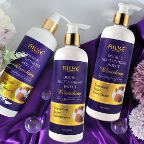 AILKE Brightening Moisturizing Whitening Body Lotion, Suitable For Black & Dark And Brown Skin Care Large Bottle With Pump 500ML (Color: 3 Glutathione Lotion)