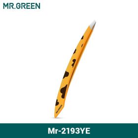 MR.GREEN Curve Handle Eyebrows Tweezers Professional Fine Hairs Puller Makeup Tools Stainless Steel Beauty Clips Removal (Color: Yellow)